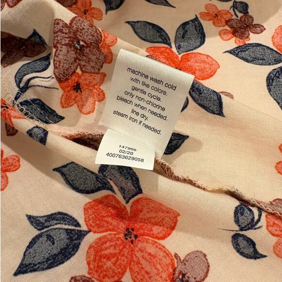 Elizabeth and James Floral Boho Cotton Blouse Smocked Top S - Picture 10 of 10